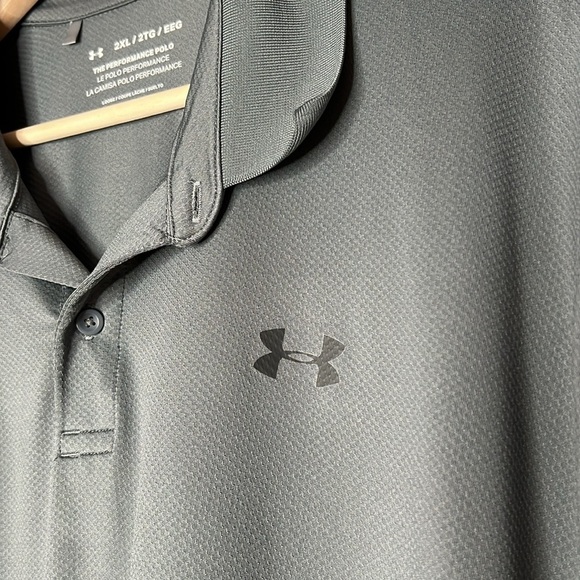 UNDER ARMOUR 2XL THE PERFORMANCE POLO LOOSE FIT GRAY POLO SHIRT - Picture 5 of 7